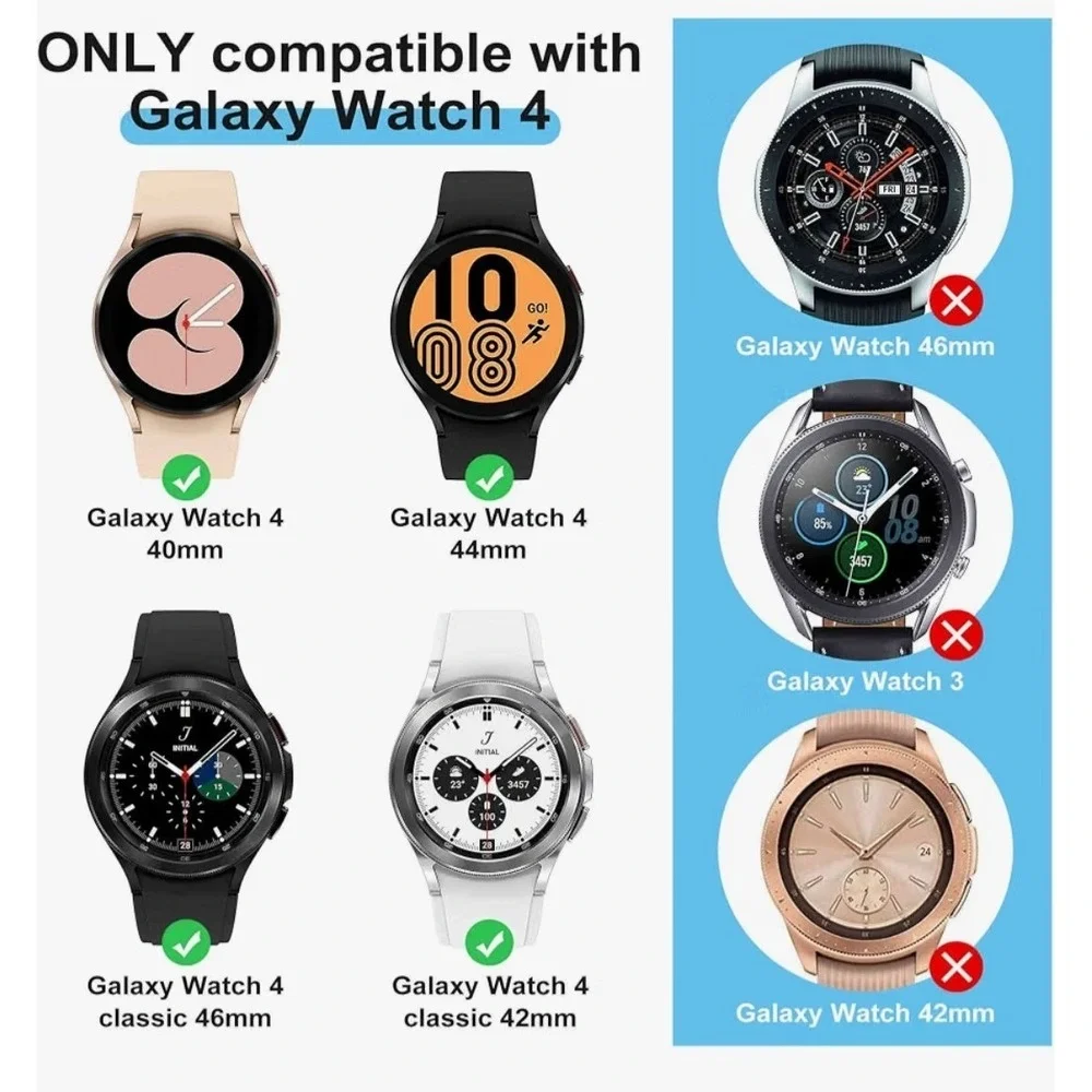 6 Pack Silicone Sport Bands for Samsung Galaxy Watch 4 & Classic 40 42 44 46mm